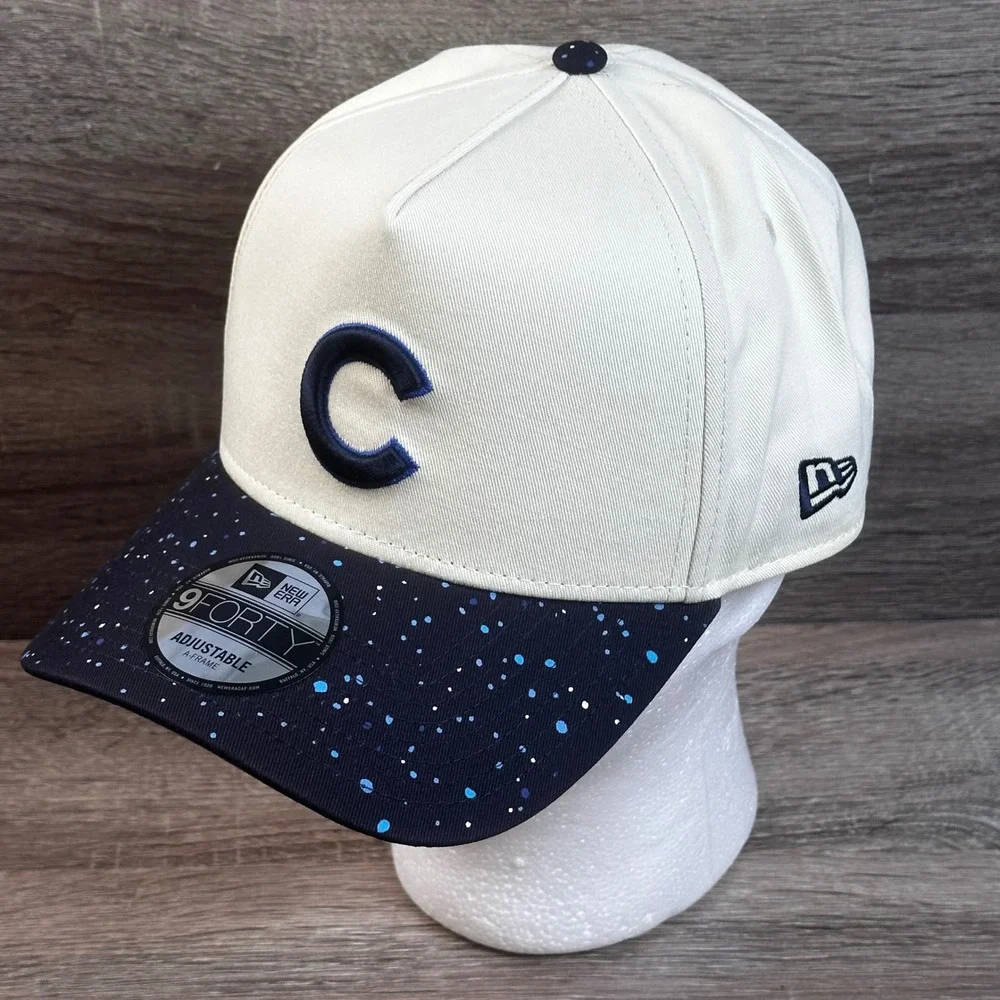 New Era Chicago Cubs Hat Mens 9FORTY A-Frame Snapback Speckle Baseball NEW